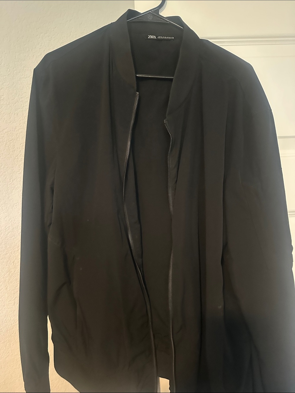 ZARA Black Men’s Bomber Jacket - Minimal Zip Front